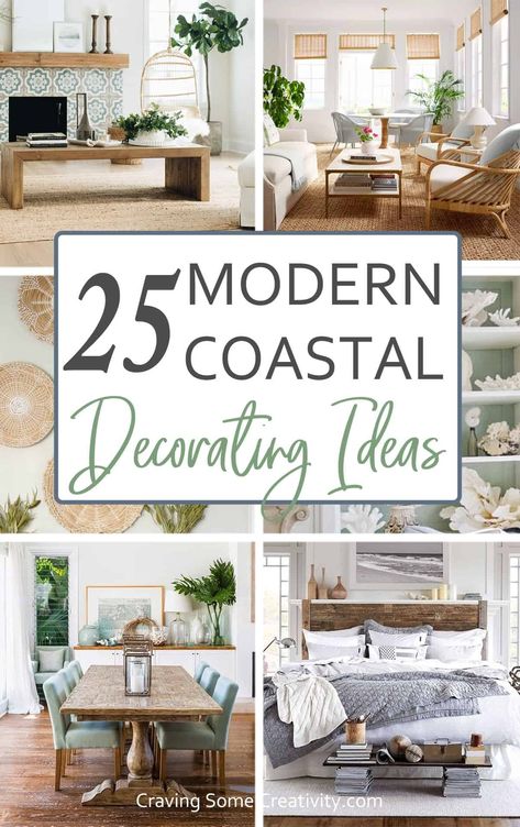 Coastal Decorating - Decide Your Beach Escape! Modern Lake House Decor, Beach Apartment Decor, Coastal Decorating Ideas, Bedroom Solutions, Modern Coastal Interior Design, Modern Coastal Living Room, Coastal Cottage Decorating, Coastal Kitchen Decor, Modern Coastal Home