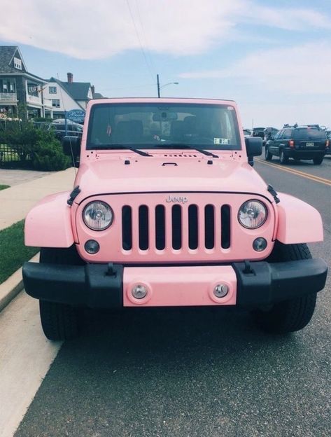 Pink Jeep, The Road, Jeep, Road, Cars, Pink