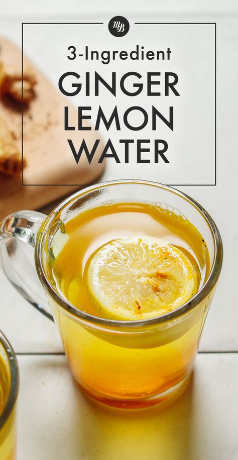 Lemon Ginger Water, Lemon Water Recipe, Water Health Benefits, Hot Lemon Water, Turmeric Water, Warm Lemon Water, Drinking Lemon Water, Lemon Water Benefits, Ginger Water