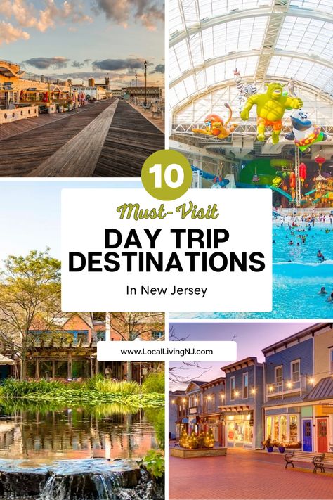 Discover NJ's Best Day Trips: Top 10 Recommendations from Locals Weehawken New Jersey, American Dream Mall, New Jersey Travel, Jersey Day, Delaware Water Gap, Trip Destinations, Romantic Date Ideas, Asbury Park, South Jersey