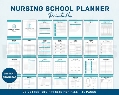 Nursing School Planner 2024, Printable Nurse Student Schedule, Nursing Student Digital Planner Nursing School Digital Planner, Assignments Tracker, Nursing Organization, Student Schedule, Semester Planner, Nursing Planner, Nurse Planner, Nursing School Planner, Nurse Organization