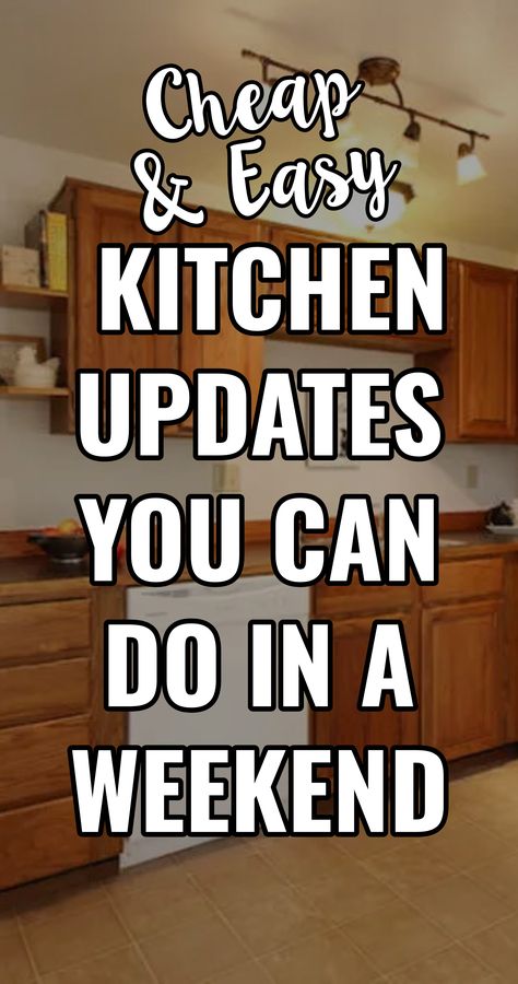 Diy Kitchen Updates, Small Kitchen Diy, Cheap Renovations, Easy Kitchen Updates, Redo Kitchen Cabinets, Small Kitchen Renovations, Budget Kitchen Makeover, Diy Kitchen Projects, Cheap Kitchen Cabinets