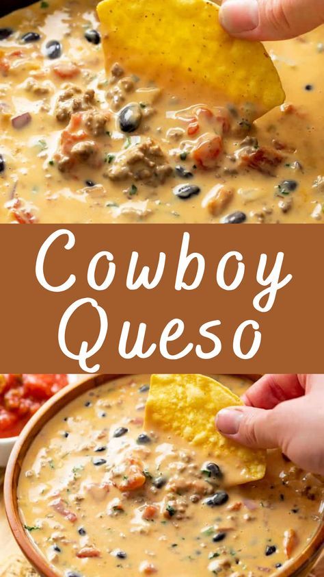 Cowboy Queso Recipe Cowboy Queso is a rich and hearty dip that’s perfect for parties, game days, or any gathering where you want to impress with a delicious appetizer. This savory blend of melted cheese, seasoned meats, and a mix of veggies and spices creates a crowd-pleasing dip that everyone will love. Let’s dive into […] Camping Dips Cold, Cowboy Caso Dip, Cowboy Rotel Dip, Bbq Dips Appetizers Parties, Fourth Of July Food Ideas Bbq, Cowboy Dinner Ideas, Oven Baked Queso, Smoked Queso Blanco Dip, Queso Charcuterie Board