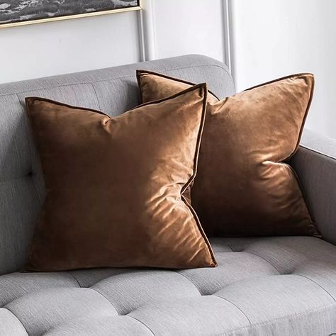 MIULEE Pack of 2 Decorative Velvet Throw Pillow Cover Soft Chocolate Pillow Cover Soild Square Cu... | Amazon (US) Gold Throw Pillows, Velvet Throw, Pillow Collection, Velvet Pillow Covers, Velvet Throw Pillows, Sofa Bedroom, Decorative Throw Pillow Covers, Soft Pillows, Square Pillow Cover