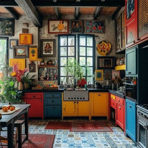 Maximalist Room, Interior Design Secrets, Maximalist Interior Design, Whimsical Kitchen, Maximalist Interior, Bohemian Life, Maximalist Design, Eclectic House, Eclectic Kitchen