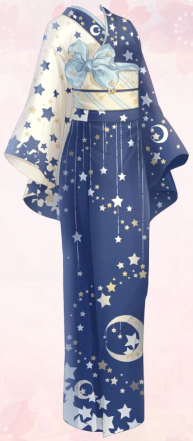 Star Patten Yukata | Love Nikki-Dress UP Queen! Wiki | Fandom Sky Pattern, Mode Kimono, Dress Sketches, Anime Dress, Fantasy Dress, Fashion Design Sketches, Japanese Outfits, Cosplay Outfits, Starry Sky