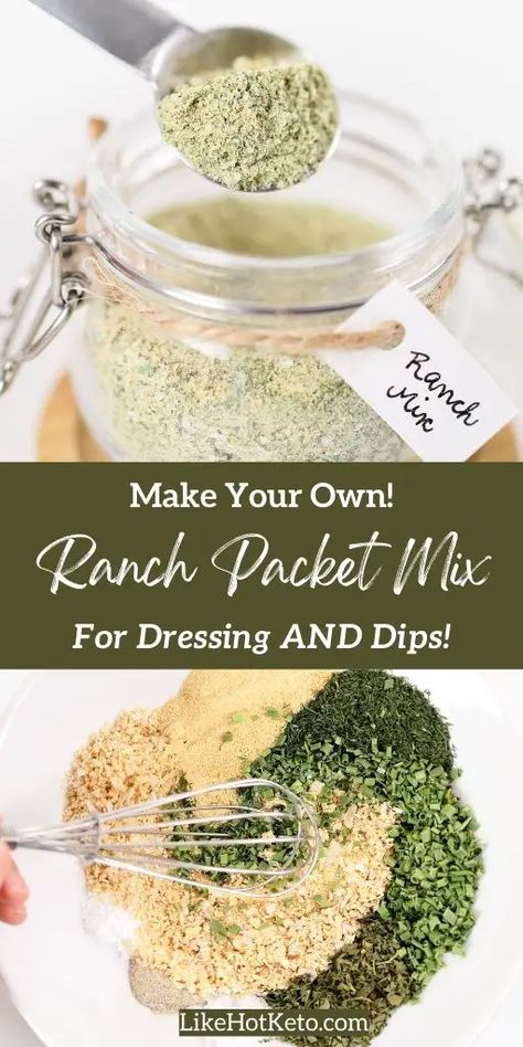 Make Ranch Seasoning, Diy Ranch Dressing, How To Make Ranch, Homemade Ranch Dressing Mix, Ranch Mix, Hidden Valley Ranch, Family Fresh Meals, Homemade Ranch Dressing, Ranch Dressing Mix