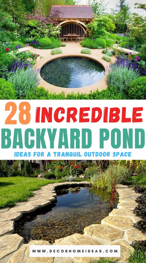 Best Backyard Pond Ideas Outdoor Ponds Diy, Japanese Water Feature, Natural Ponds, Backyard Pond Ideas, Fish Ponds Backyard, Backyard Stream, Small Garden Waterfalls, Small Backyard Ponds, Diy Ponds Backyard