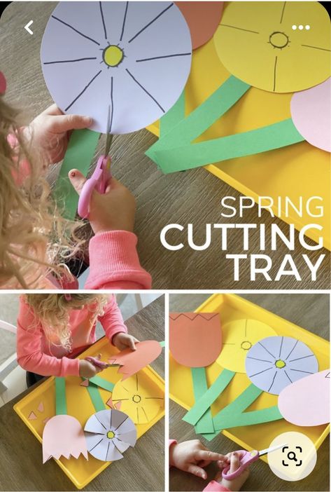 Summer Fun Kindergarten Activities, April Preschool, Spring Preschool Activities, Spring Crafts Preschool, Spring Lessons, Hanging Craft Ideas, Preschool Projects, Preschool Fine Motor, Hanging Craft