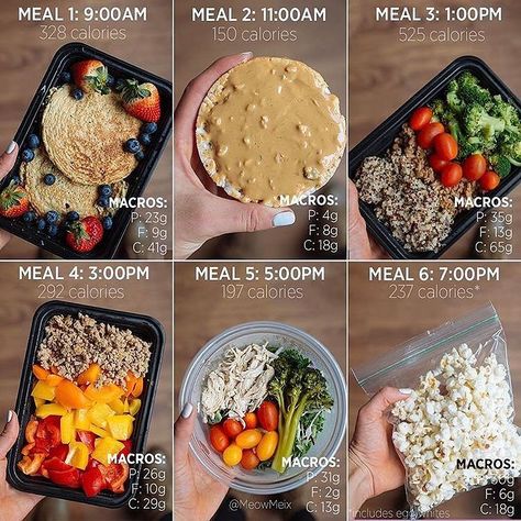 How many meals do you eat per day? This is pure legitness! Everything about this prep is on point!Prepped by: @meowmeix Spectacular job girl! ::::::::::::::::::::::::::::::::::::::::: Not all calories are created equal  While a calorie surplus or deficit can be key to helping you reach your goals making sure you're fueled with nutrient dense foods full of fiber minerals and healthy fats is essential for leaving you feeling full and energized for the day  Here's a sample breakdown of my day with Foods Full Of Fiber, Calorie Surplus, Food Layout, Calorie Count, Meal Prep Plans, Meal Prep Recipes, Resep Diet, Macro Meals, Makanan Diet