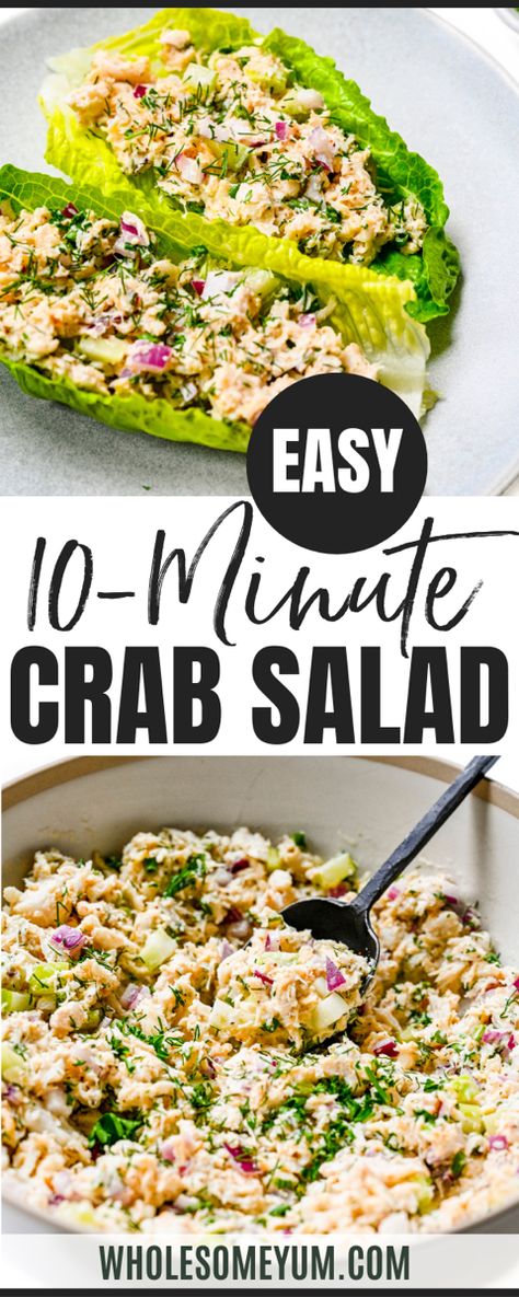 Crab Salad Recipe Crab Recipes Healthy, Easy Crab Salad, Dairy Free Salads, Keto Seafood, Crab Salad Recipe, Keto Salads, Salad Recipes Healthy Easy, Keto Salad, Food Seafood