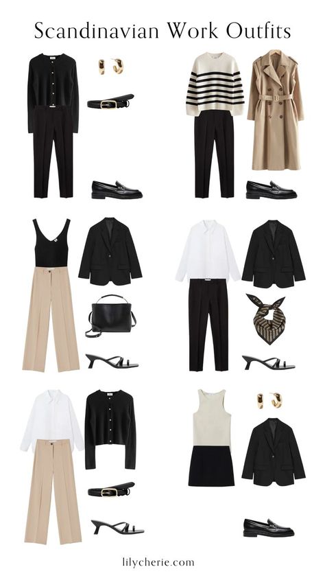 Need work out inspiration? Here is my Scandinavian capsule wardrobe featuring 12 different minimalist work capsule outfits. #modernchicfashion #scandinavianstyle #minimaliststyle #arket #neutralstyle #neutralcapsulewardrobe #capsuleoutfits Scandinavian Capsule Wardrobe, Minimalist Wardrobe Capsule, Capsule Wardrobe Outfits, Fashion Capsule Wardrobe, Business Casual Outfits For Work, Capsule Outfits, Wardrobe Outfits, Fashion Capsule, Casual Work Outfits