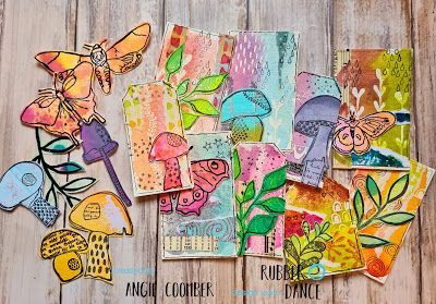 "Collage fodder" by Angie Coomber #mixedmedia #mixedmediaart #rubberstamping #rubberdancestamps Watercolor Collage Fodder, Collage Fodder Ideas, Fodder Art, Fodder School, Collage Fodder, Doodle Flowers, Collage Diy, Flower Collage, Paper Collage Art