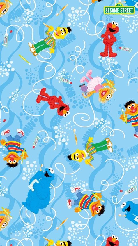 Sesame Street Wallpaper Iphone, Sesame Street Wallpaper, Iphone Background Disney, Cookie Monster Wallpaper, Elmo Wallpaper, Street Wallpaper, Elmo And Friends, Sesame Street Birthday Party, Desain Editorial