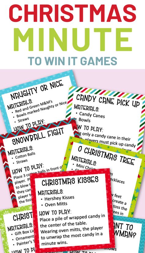 Christmas Minute To Win It, Christmas Party Games For Groups, Christmas Eve Games, Christmas Gift Games, School Christmas Party, Xmas Games, Fun Christmas Party Games, Minute To Win, Fun Christmas Games