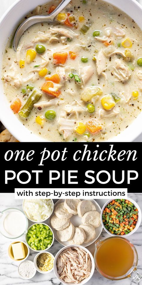 Chicken Pot Pie Soup Recipe Easy, Easy Chicken Pot Pie Soup, Chicken Pot Pie Soup Recipe, Pot Pie Soup Recipe, Creamy Chicken Pot Pie, Chicken Pot Pie Soup, Pot Pie Soup, Easy Chicken Pot Pie, Easy Soup