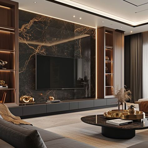 Luxurious Tv Wall, Contemporary Tv Wall, Tv Cabinet Wall, Tv Wall Design Luxury, Tv Wall Units, Luxury Tv Wall, Interactive Displays, Modern Tv Room, Tv Wall Cabinets