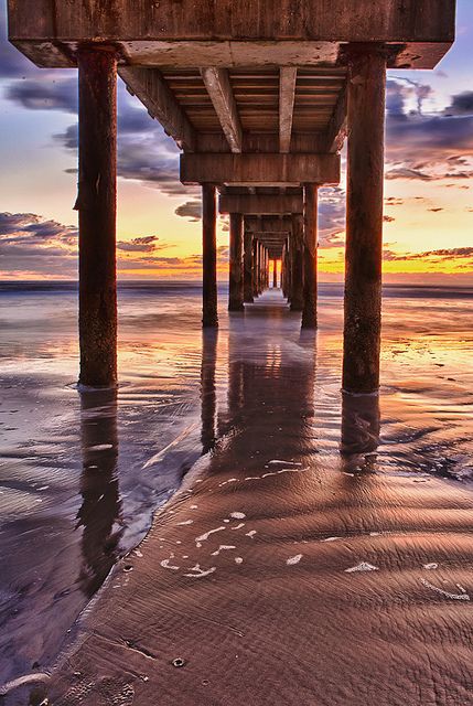 Under St Augustine Pier in HDR by Glenn Taylor, via Flickr Casa Marina Key West, Miss Florida, Florida Photography, St Augustine Florida, Hdr Photography, Amazing Sunsets, Florida Travel, St Augustine, Florida Beaches