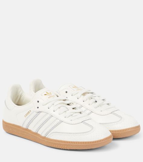 Samba OG leather sneakers in white - Adidas | Mytheresa Adidas Samba Og, Adidas Shoes Women, Cute Sneakers, White Sneakers Women, Shoe Inspo, Everyday Shoes, Swag Shoes, Shoes Sneakers Adidas, Dream Shoes