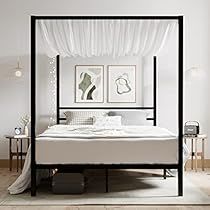 Metal Canopy Bed Frame, Full Size Canopy Bed, Queen Size Canopy Bed, Black Canopy Bed, Bed Frame Modern, Apartment Styling, Metal Canopy Bed, Canopy Bed Frame, Metal Canopy