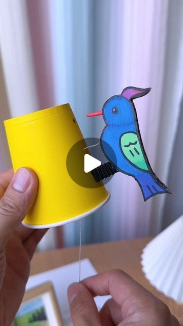 Cardboard Craft For Kids, Paper Cups Crafts For Kids, Crafts With Paper Cups, Paper Glass Craft Ideas, Recycled Art For Kids, Recycling Ideas For Kids, Birds Crafts For Kids, Paper Glass Craft, Paper Birds Craft