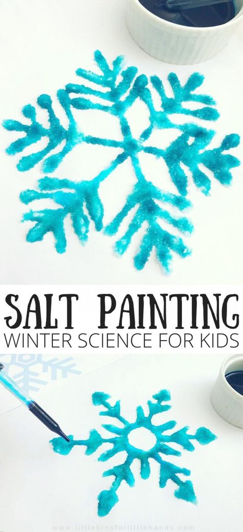 Winter Science Activities, Winter Science Experiments, Winter Science, Snowflakes Art, Salt Painting, January Crafts, Snowflake Craft, Winter Art Projects, Science Crafts