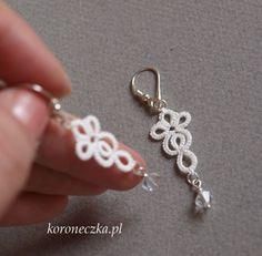 Tatting Patterns Free, Needle Tatting Patterns, Shuttle Tatting Patterns, Tatting Earrings, Tatting Tutorial, Crochet Earrings Pattern, Tatting Jewelry, Needle Tatting, Lace Earrings