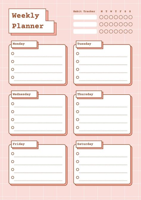 Templates Planners Aesthetic, Organisation Planner, Weekly Schedule Planner, Aesthetic Planner, Weekly Printable, Study Planner Printable, Penanda Buku, To Do Planner, Monthly Planner Template