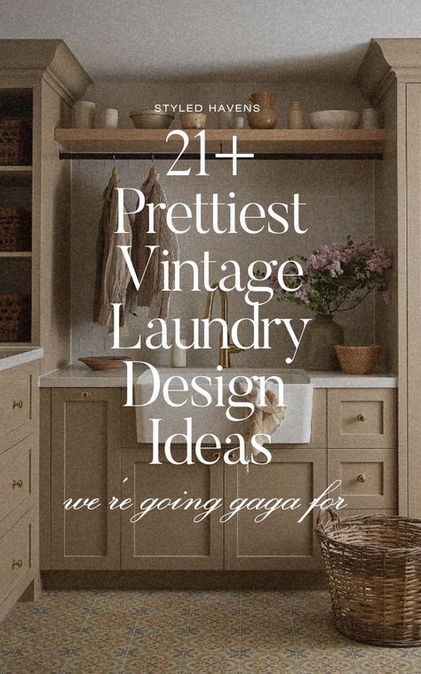 On the hunt for cottagecore laundry room ideas for your dream laundry room? These vintage laundry room ideas are literally *so-good* and hand-picked - whether you're looking more for laundry room design inspiration, or a laundry room decor must-haves, these cottage laundry rooms will be sure to inspire you - including stacked washer dryer combos too! (SAVE to your HOME DECOR board for later!) Gorgeous Laundry Room Ideas, Beautiful Laundry Rooms Modern, Laundry Room Cabinets Ideas, Funky Laundry Room Ideas, Laundry Room Ideas Tile, Mud Room Laundry Room Combo Layout, Speed Queen Laundry Room, Laundry Decoration Ideas, Mud Room And Laundry Room Combo