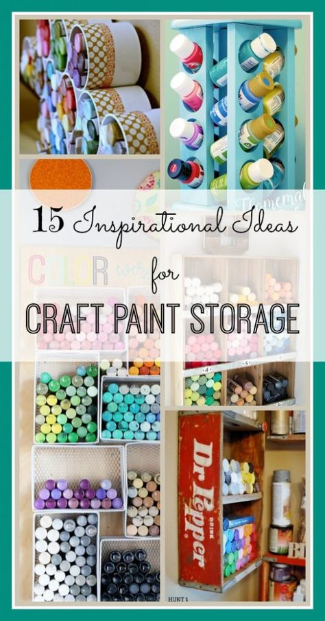 Craft Paint Storage Ideas, Paint Storage Ideas, Acrylic Paint Storage, Craft Paint Storage, Paint Organization, Craft Shed, Art Supplies Storage, Art Supply Organization, Organize Craft Supplies