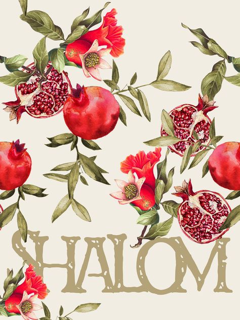 Jewish Pomegranate Art, Vintage Pomegranate Illustration, Pomegranate Wall Art, Pomegranate Tree Painting, Pomegranate Tree Illustration, Pomagranet Art Painting, Pomegranate Art Design, Pomegranate Art Illustrations, Pomagranet Art