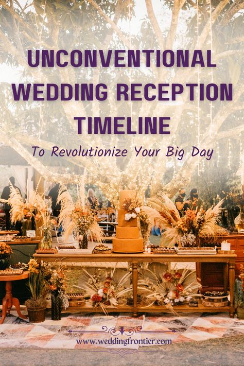 Wedding Reception Non Traditional, Nom Traditional Wedding Ideas, Belated Wedding Reception, Cute Wedding Ideas Creative Receptions, Wedding Timeline Day Of 1pm Ceremony, Wedding Day Traditions, Unconventional Wedding Ceremony, Wedding Reception Traditions, Early Afternoon Wedding Timeline