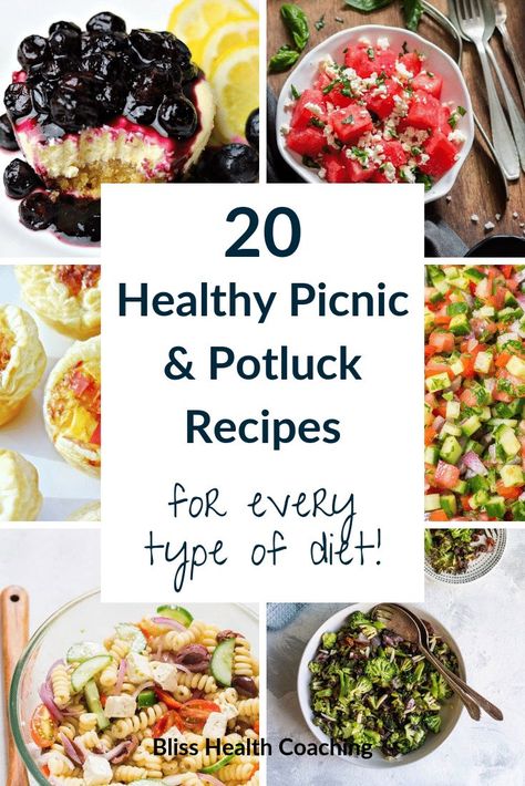 Healthy Picnic and Potluck Recipes for a Crowd -Do you need tasty recipes for your next picnic? These are some of the best crowd pleasing potluck and picnic recipes.  Bliss Health Coaching Picnic Potluck Recipes, Potluck Recipes For A Crowd, Healthy Potluck, Walnut Chicken Salad, Healthy Tasty Food, Healthy Picnic, Summer Picnic Food, Picnic Potluck, Keto Recipes For Breakfast