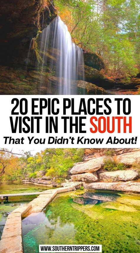 20 Epic Places To Visit In The South That You Didn't Know About South Carolina Road Trip Bucket Lists, Southeast Us Vacation Ideas, Places To Visit In Louisiana, Road Trips In The South, Best Places To Visit In South Carolina, Southern Us Travel Destinations, Southern Usa Road Trip, South Road Trip, Deep South Road Trip