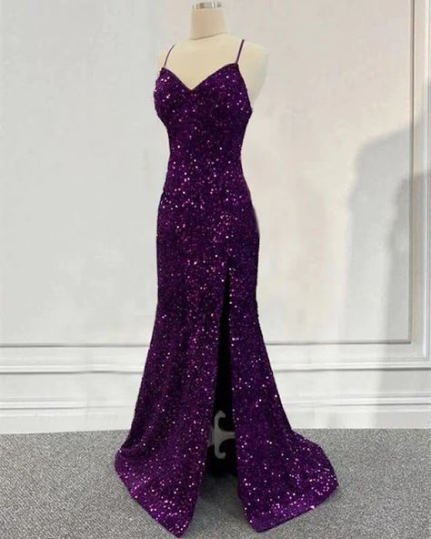 Royal Purple Grad Dress, Dark Purple Graduation Dress, Dark Purple Satin Prom Dress, Glittery Purple Dress, Dark Purple Glitter Prom Dress, Dark Purple Mermaid Dress, Dark Purple And Black Prom Dress, Midnight Purple Prom Dresses, Dark Purple Dresses Prom