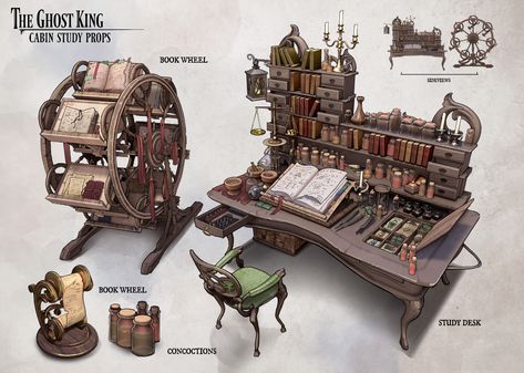 Feng Zhu Design, Feng Zhu, Ghost King, Props Concept, Props Art, Fantasy Props, King Richard, Fantasy House, Steampunk Design