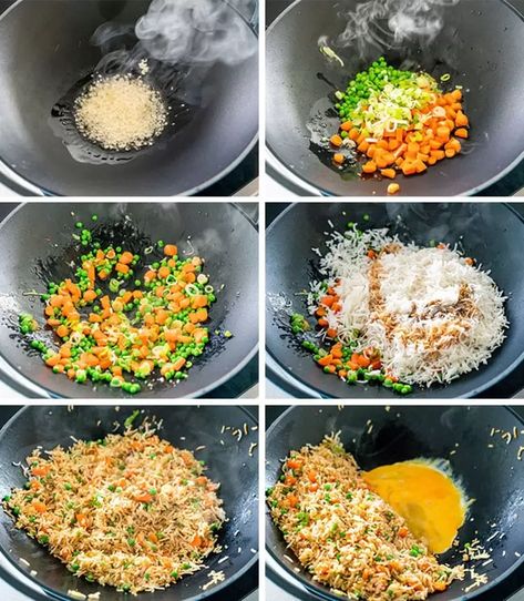 Super quick and Easy Fried Rice in less than 10 minutes. This fried rice is very versatile, made with egg, any other protein can be added such as shrimp or chicken. #friedrice Easy Fried Rice, Chicken Fried Rice Easy, Fried Rice Recipe Easy, Fried Rice With Egg, Easy Rice Recipes, Christmas Food Dinner, Chicken Fried Rice, Fried Rice Recipe, Healthy Vegetables