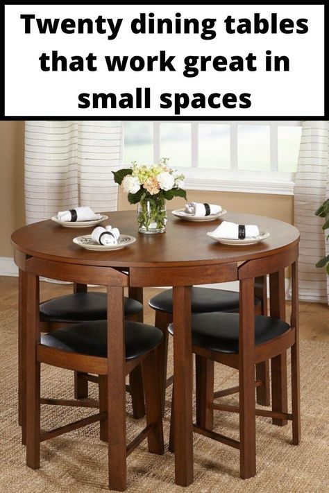 Bar Stool Kitchen Island, Stool Kitchen Island, Dining Table Styling, Dining Table Small Space, Round Dining Table Decor, Small Round Dining Table, Compact Dining Table, Space Saving Dining Table, Small Table And Chairs