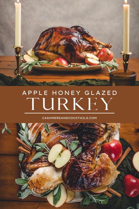 Apple Cider Glazed Turkey, Apple Stuffed Turkey Thanksgiving, Turkey Whole Thanksgiving, Honey Turkey Thanksgiving, Turkey Glaze Thanksgiving, Sweet Turkey Recipes Thanksgiving, Honey Brined Turkey, Unique Thanksgiving Turkey Recipes, Honey Glazed Turkey Thanksgiving