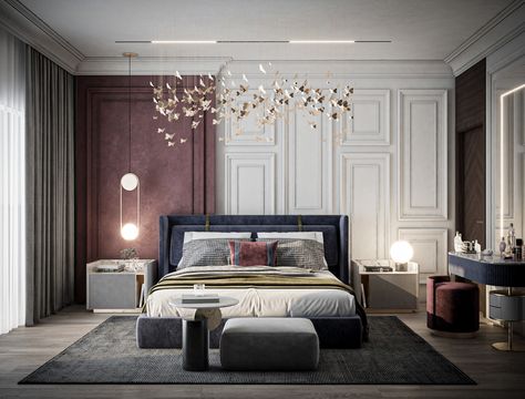 Modern Classic Bedroom, Interior Board, Bedroom Design Luxury, Classic Bedroom Design, Luxury Bedroom Interior, Bedroom Design Modern, Wallpaper Luxury, Luxury Home Accessories, Desain Pantry