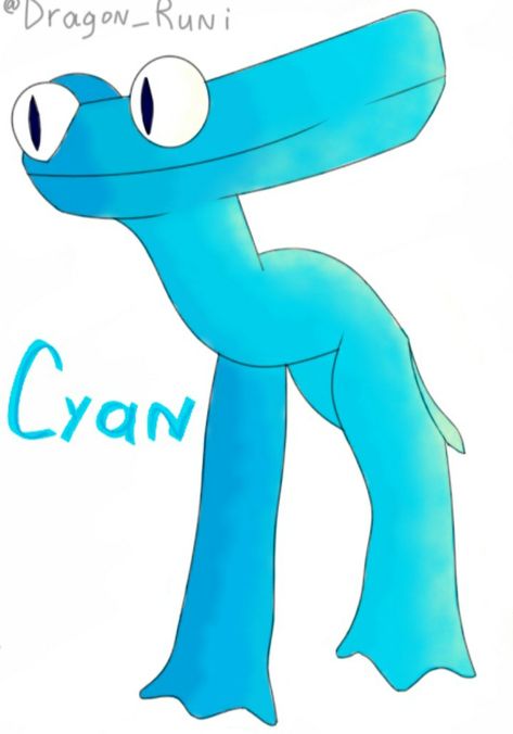 How To Draw Blue From Rainbow Friends, Cyan Rainbow Friends Chapter 2, Cyan Rainbow Friends, Roblox Birthday Cake, Friends Cake, Instruções Origami, Friends 2, Friend 2, Rainbow Friends