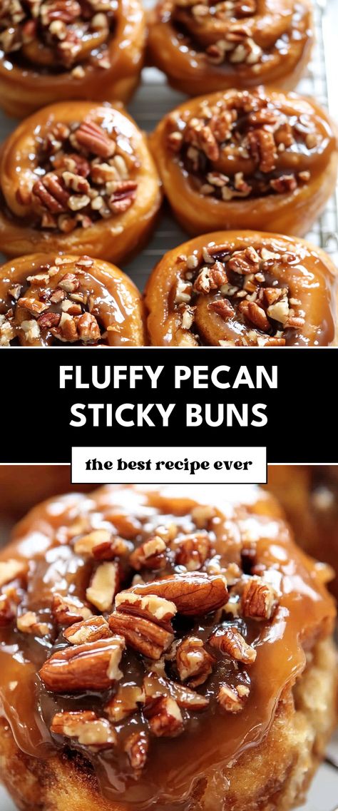 Image for Fluffy Pecan Sticky Buns Pecan Rolls Recipe Sticky Buns Rhodes, Breakfast Sweet Rolls, Pecan Cinnamon Rolls Recipe Sticky Buns, Christmas Breakfast Sweets, Sticky Buns With Cinnamon Rolls, Sticky Buns With Frozen Bread Dough, Crockpot Sticky Buns, Pecan Rolls Recipe Sticky Buns, Kings Hawaiian Sticky Buns