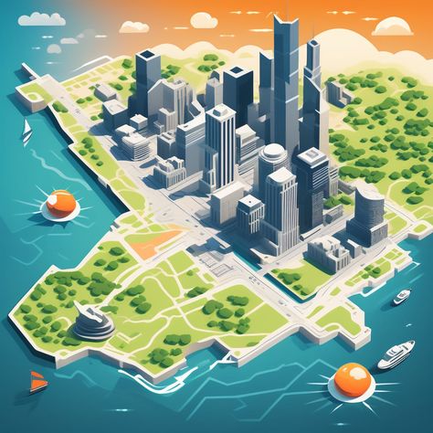 I will make a vector map in illustrator City Maps Illustration, Photobook Ideas, Idle Game, Isometric Map, Food Story, Map Illustration, Raster To Vector, Service Logo, Water Management