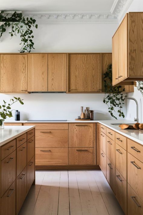 environment. Modern Oak Cabinets, Plywood Cabinets Kitchen, Swedish Kitchen Design, Red Oak Kitchen, Oak Cabinet Kitchen, Modern Rustic Kitchen Design, Natural Kitchen Cabinets, Kitchen Wood Cabinets, White Oak Kitchen Cabinets