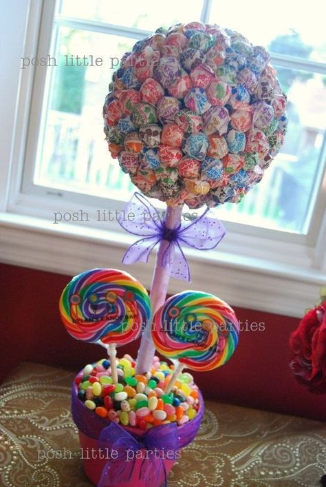 I Found This It's A Dum Dum Tree. U Get A Foam Ball & Stick The Suckers In It . Then Put On A Stic Candy Trees, Candy Land Birthday Party, Bat Mitzva, Candy Tree, Candy Land Theme, Candyland Birthday, Lollipop Candy, Candyland Party, Candy Theme