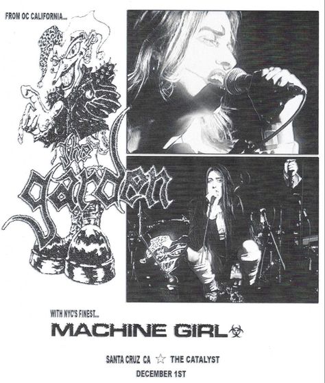 The Garden Poster Band, The Garden Band Poster, Sarah Vibes, Oc California, Machine Girl, Garden Poster, Grunge Posters, Music Poster Ideas, Foul Play