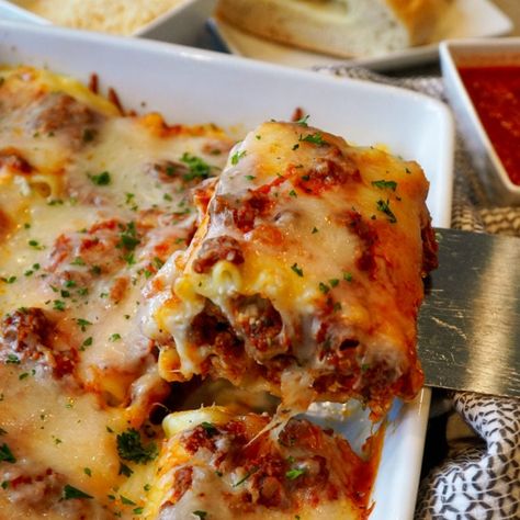 Lasagna Roll Ups Recipe - Modern Meal Makeover Lasagna Roll Ups Recipe, Ravioli Casserole, Homemade Meat Sauce, Lasagna Roll Ups, Lasagna Roll, Roll Ups Recipes, Lasagna Rollups, Lasagna Rolls, Roll Ups