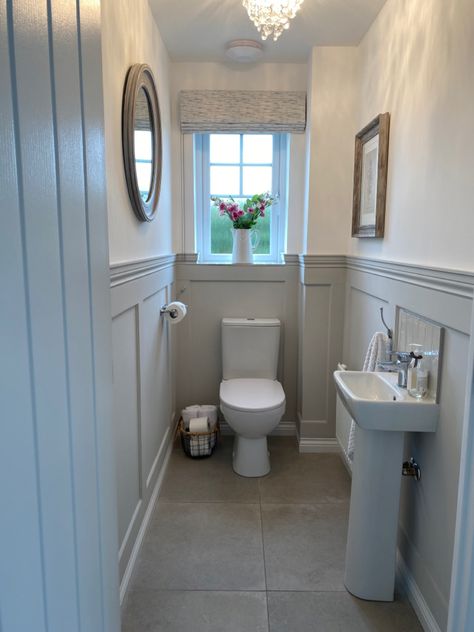 Downstairs Toilet Ideas, Farm View, Cloakroom Ideas, Small Downstairs Toilet, Cloakroom Toilet, Downstairs Wc, Toilette Design, Downstairs Cloakroom, Toilet Ideas