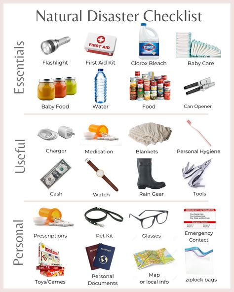 Emergency Kit For Disaster, Natural Disasters Preparedness, Tornado Bag Checklist, Tornado Emergency Kit Families, Survival Must Haves, Tornado Emergency Kit, Apocalypse Checklist, Apocalypse Preparation, Natural Disaster Preparedness