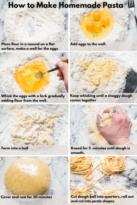 Make Homemade Pasta, Easy Homemade Pasta, Homemade Pasta Dough, Pasta Dough Recipes, Homemade Pasta Recipe, Pasta Casera, Homemade Noodles, Pasta Pasta, Pasta Dough